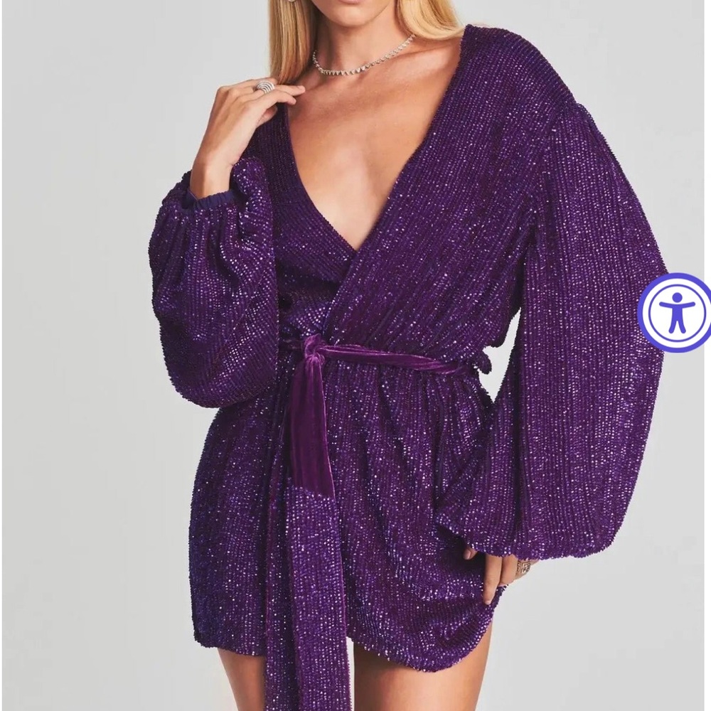 Retrofete Purple Mini Dress - Picture 2 of 7
